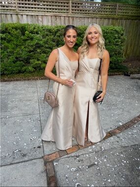 alfred sung champagne bridesmaid dresses Dessy: Alfred Sung D794